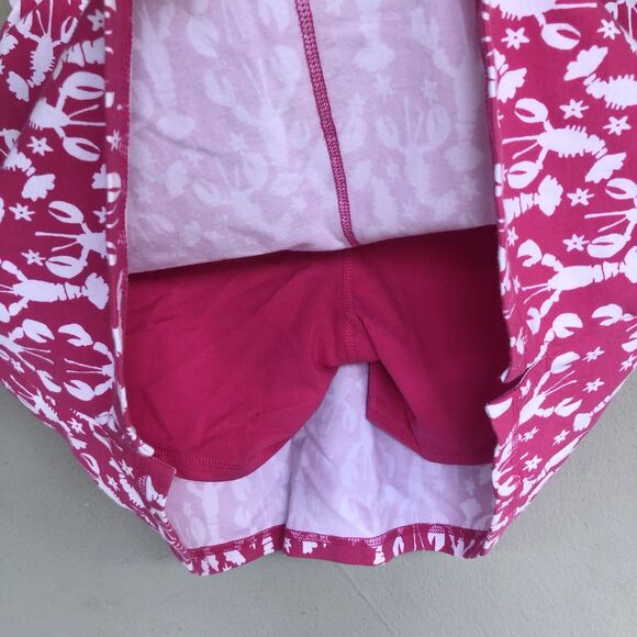 T by Talbots Skort Women M Pink Lobster Print PullOn Skirt W/ Shorts Golf Tennis - Picture 7 of 12